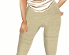 Ecru Shantung Silk Pants