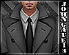 Grey Open Coat + Tie