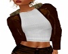 Brown Bomber White Top