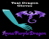 Teal Dragon Gloves