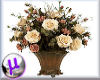 cream roses in urn