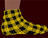 Yellow Slippers Plaid M