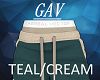 TEAL/CREAM JOGGERS