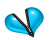 zip heart blue