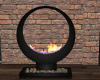 Black Circle Fireplace
