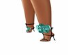 Denim Flower Heels Mint