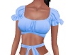 Blue Frilly Tied T
