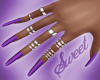 Long Violet Nails Rings