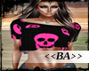 ;ba;pink skull tee
