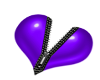 zip heart purple