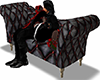 Blk red  kiss chaise