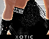 Black Glitter Bunny Tail