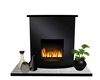 Smooth  black fireplace