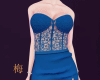 梅 blue lace mini dress