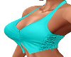 *F TEAL HALTER TOP
