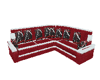 Red White Gray L Sofa