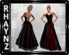 Red and Black Satin Gown
