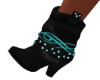 Black/Teal Cowgirl Boots