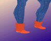 Orange sweater boots