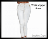 White Zipper Jeans