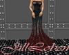 Black Red Feather Gown