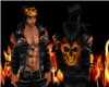 Flaming Skull leather