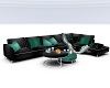 black and mint couch