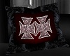 Iron Cross Skull Pillow