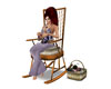 Tan wood knitting rocker