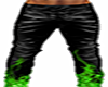 Green Fire Leather Pants
