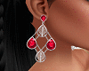 Silver Earring+Red