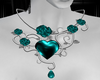 teal love necklace