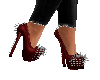 Red Spiked Pumps
