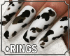Cow Print Nails + Rings