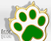 Green Cat Paw Earrings