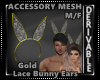 Lace Bunny Ears Gold M/F