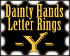 Gold Letter "Y" Ring