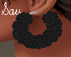 Black Furry Earrings