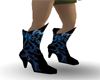 Black Blue design boots
