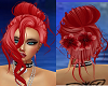 red updo flowers