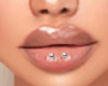 Horizontal lip piercing