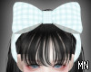 Gingham bow ♡ babyblue