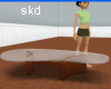 (SK)Wood & Glass Table
