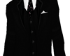 black and polka tie suit