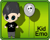 Kid Emo Chibi With Grey Skull Balloon