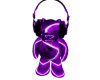 purple neon DJ bear