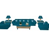 teal and tan couch