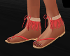 Fringed Sandals Red