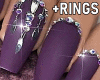 ! Purple Nails +Rings
