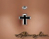 CROSS BELLY BUTTON RING